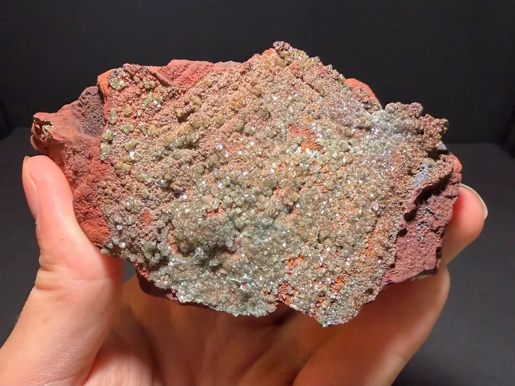Calcite on Rosasite with Austinite - image 2