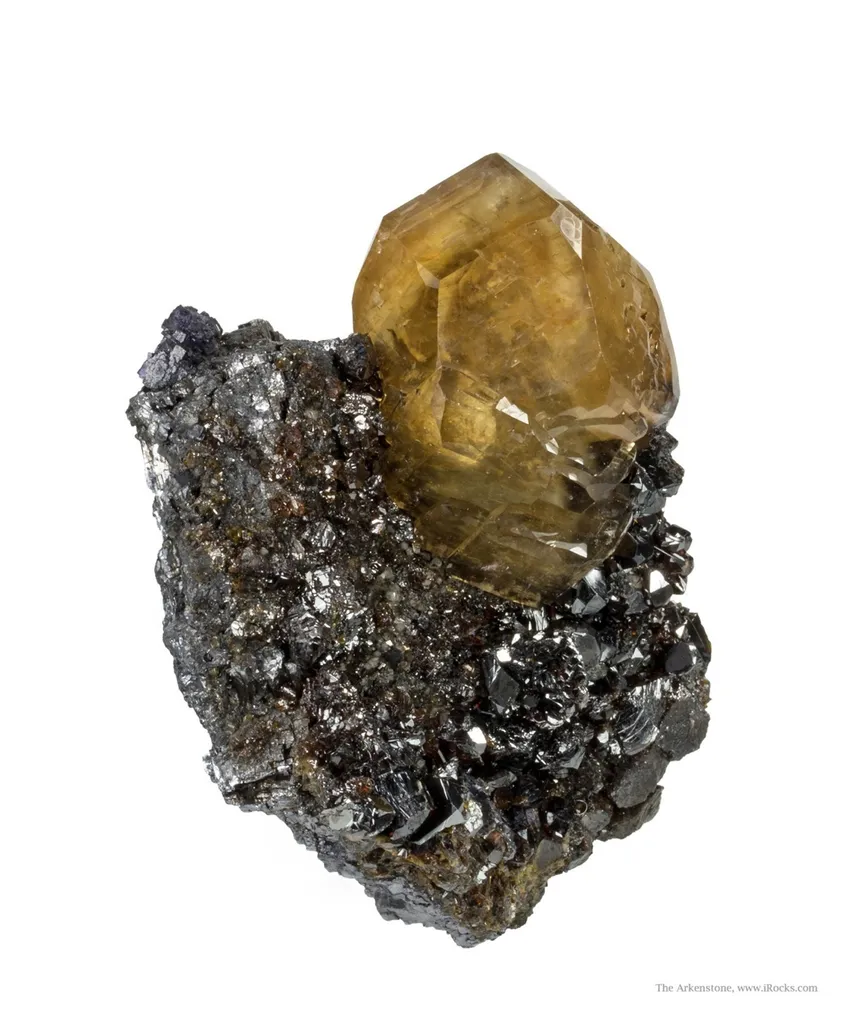Calcite on Sphalerite, on Galena - image 3