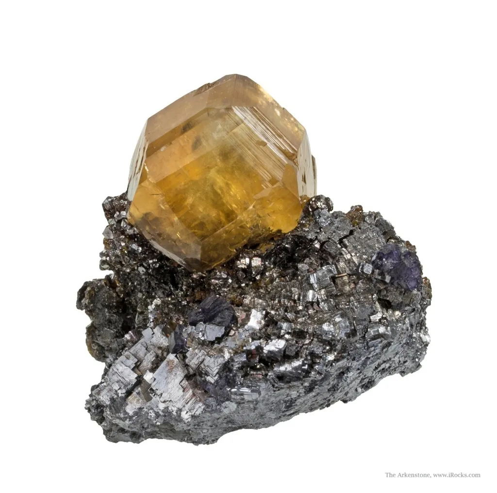 Calcite on Sphalerite, on Galena image