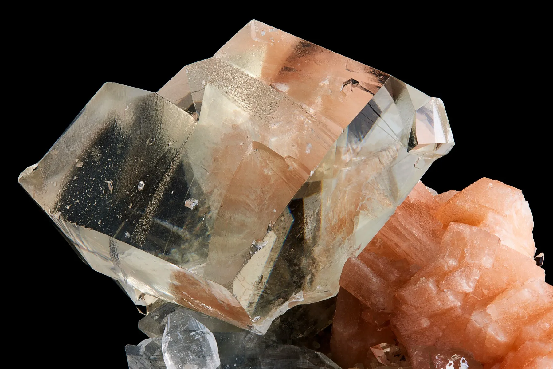 Calcite on Stilbite & Apophyllite - image 2