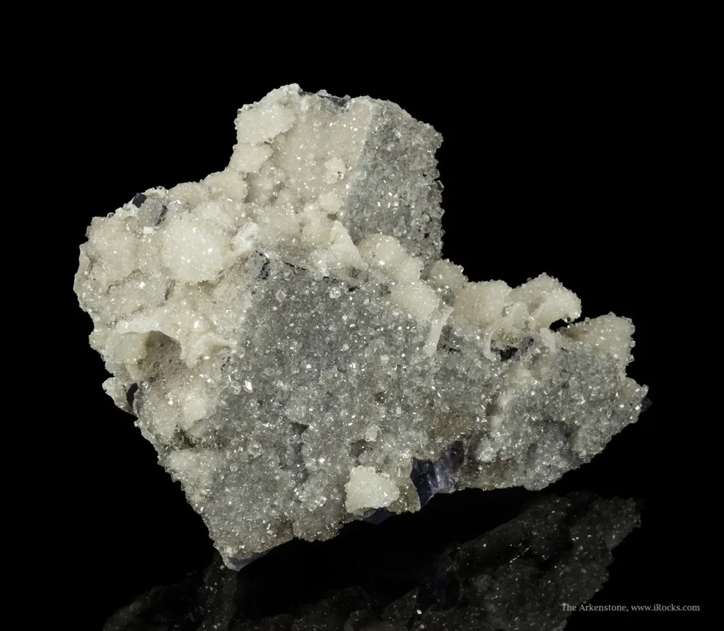 Calcite Ps. After Celestite on Fluorite, Pseudo - image 4