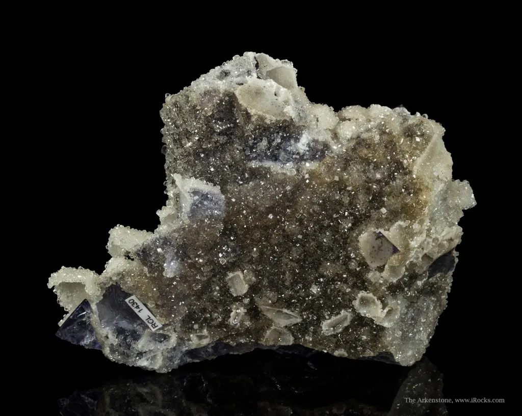 Calcite Ps. After Celestite on Fluorite, Pseudo - image 5