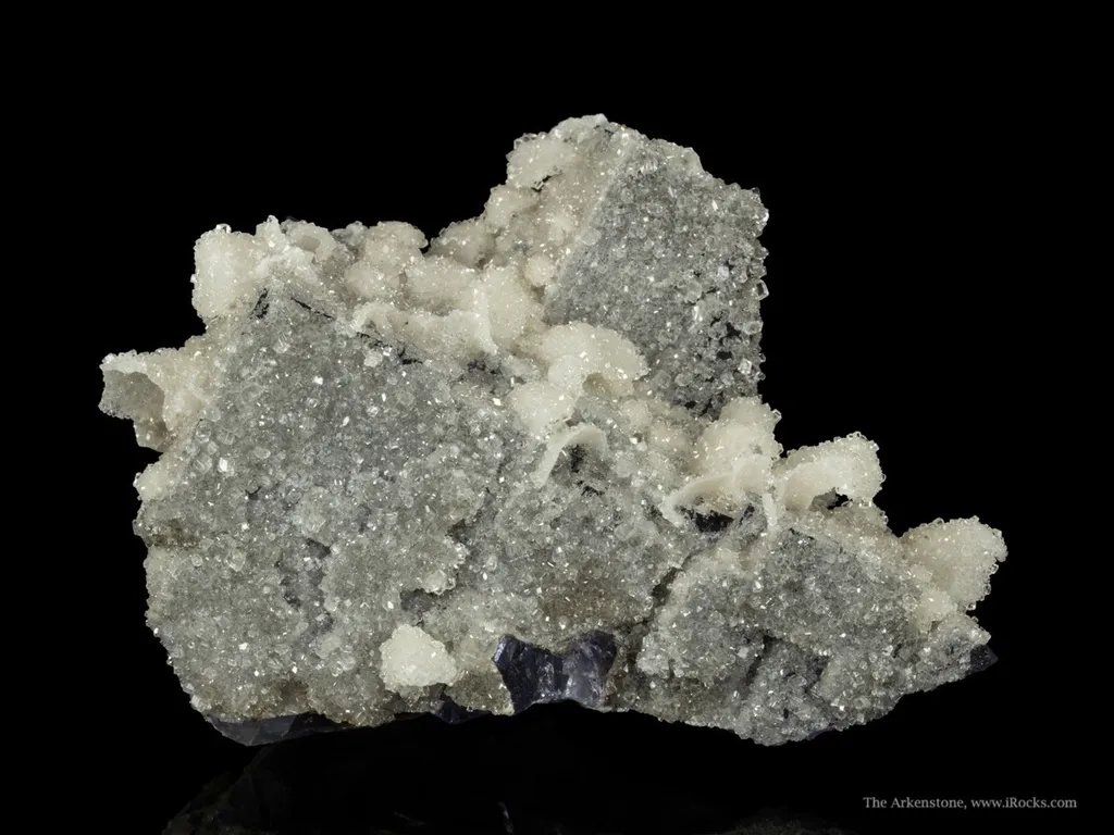 Calcite Ps. After Celestite on Fluorite, Pseudo image