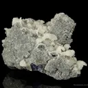 Calcite Ps. After Celestite on Fluorite, Pseudo - image 2