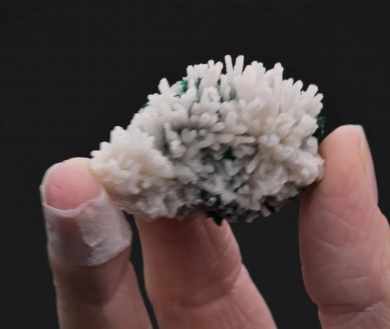 Calcite ps. after Mimetite with Malachite - image 2