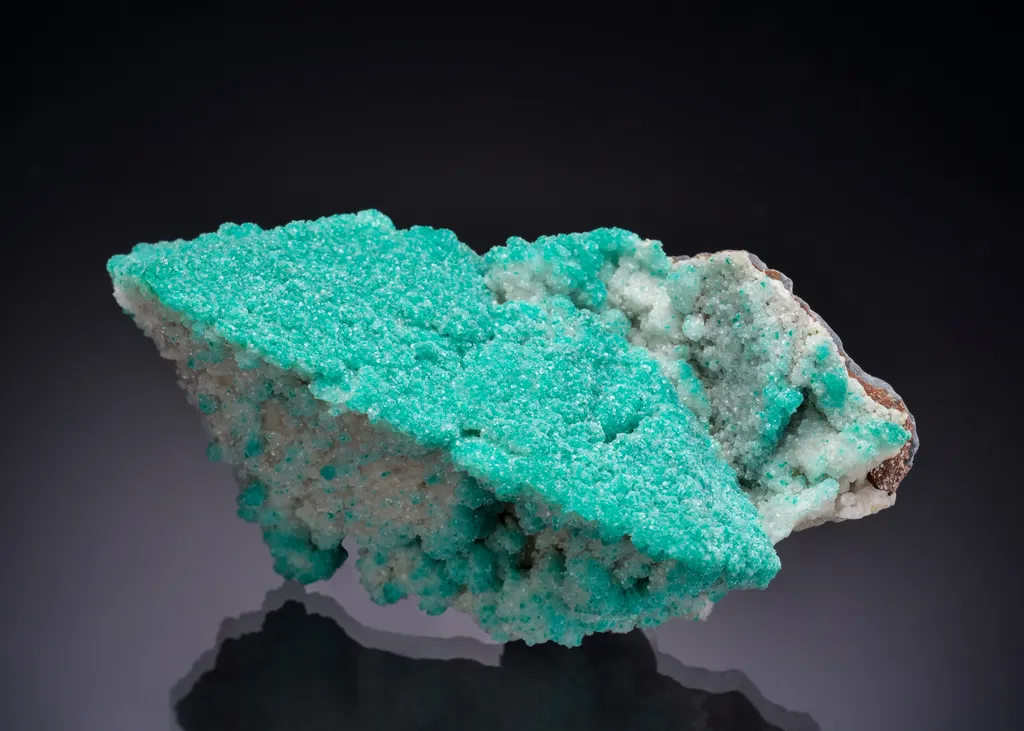 Calcite ps. Cerussite with Dioptase from Namibia, Oshikoto Region, Tsumeb - image 2