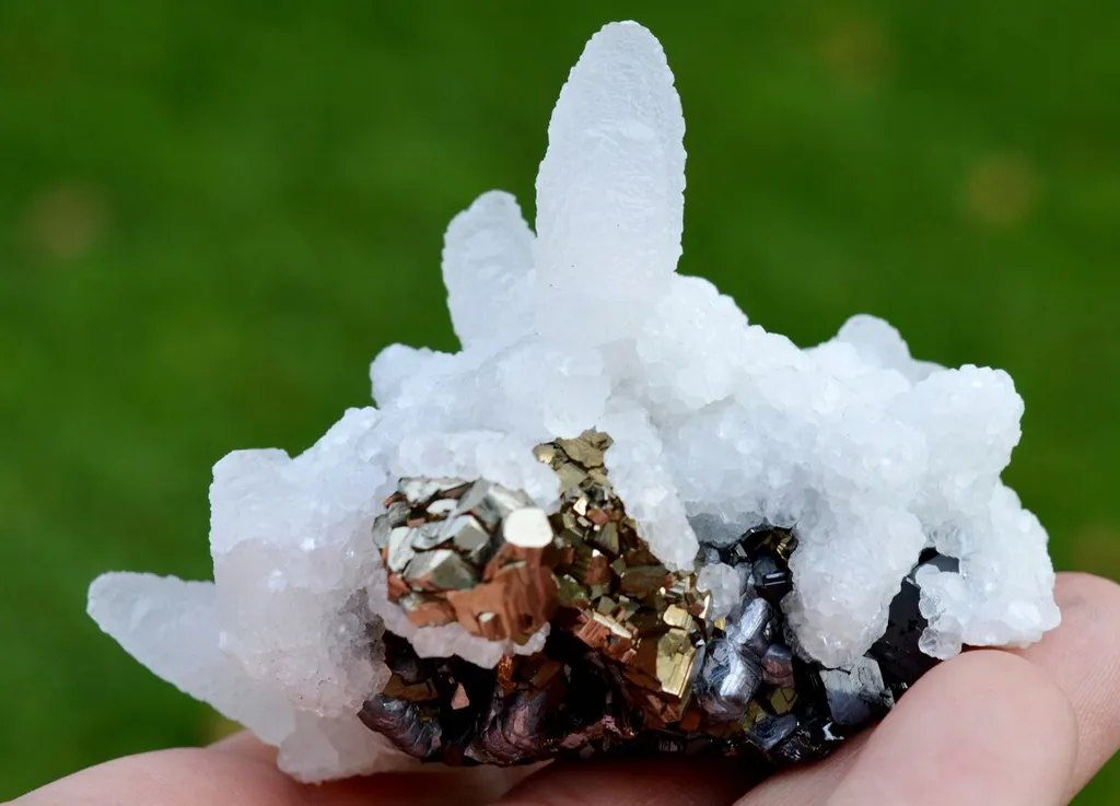 Calcite & Pyrite sphalerite 245 grams - Trepča complex, Mitrovica, Mitrovica District, Kosovo image