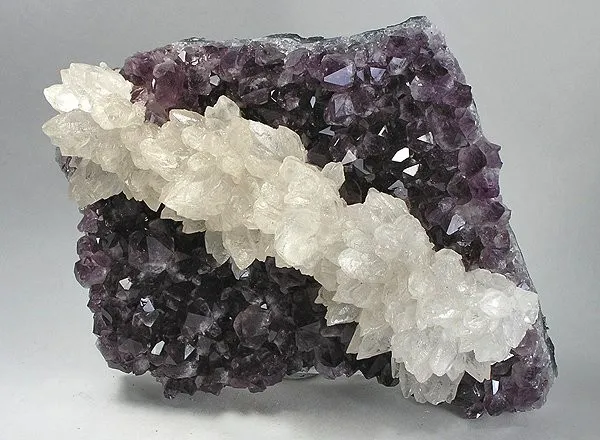 Calcite, Quartz (Var: Amethyst) image