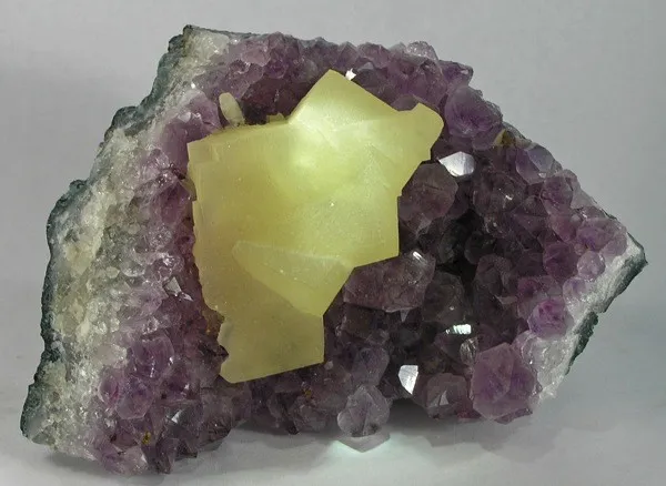 Calcite, Quartz (Var: Amethyst) - image 1