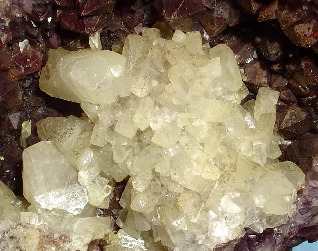 Calcite, Quartz (Var: Amethyst) - image 2