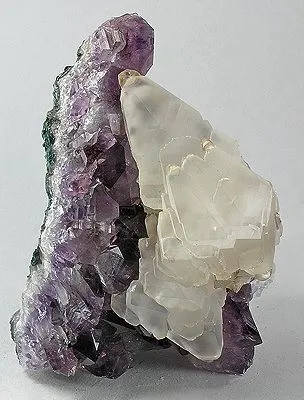 Calcite, Quartz (Var: Amethyst) image