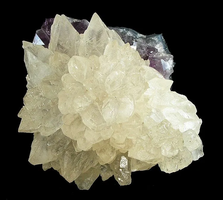 Calcite, Quartz (Var: Amethyst) image