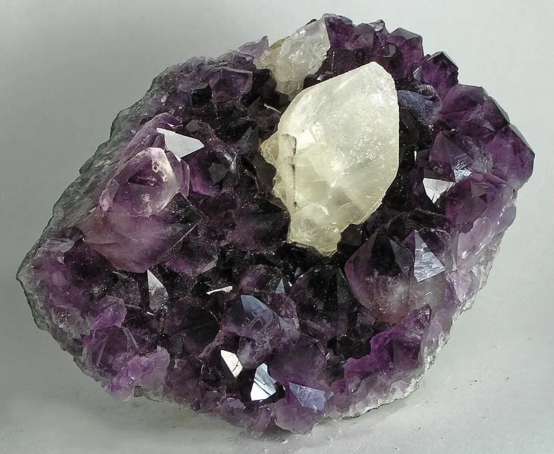 Calcite, Quartz (Var: Amethyst) image