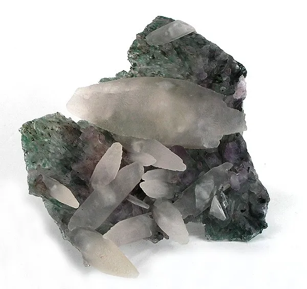 Calcite, Quartz (Var: Amethyst) image