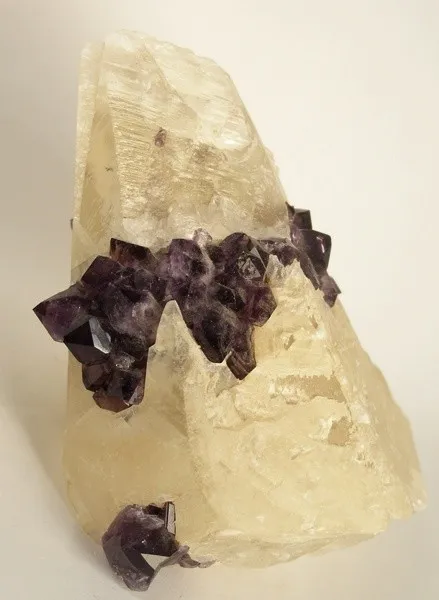 Calcite, Quartz (Var: Amethyst) image