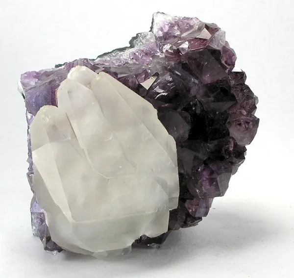 Calcite, Quartz (Var: Amethyst) image