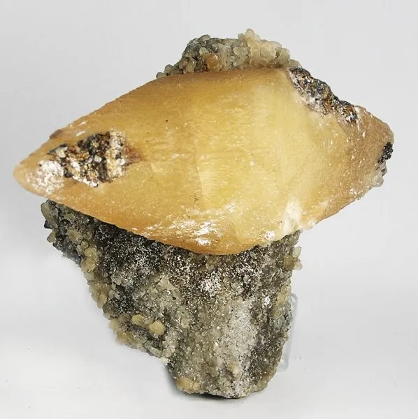Calcite, Sphalerite, Quartz (Var: Smoky Quartz) image