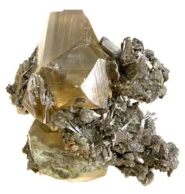 Calcite, Stibnite image
