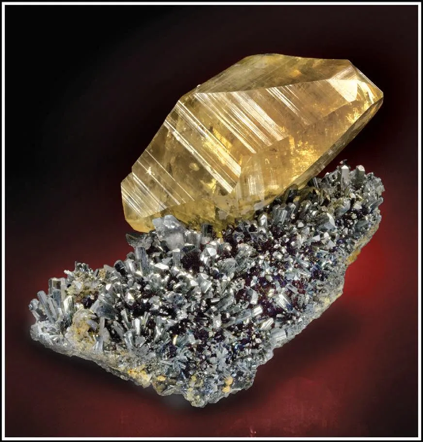 Calcite, Stibnite image