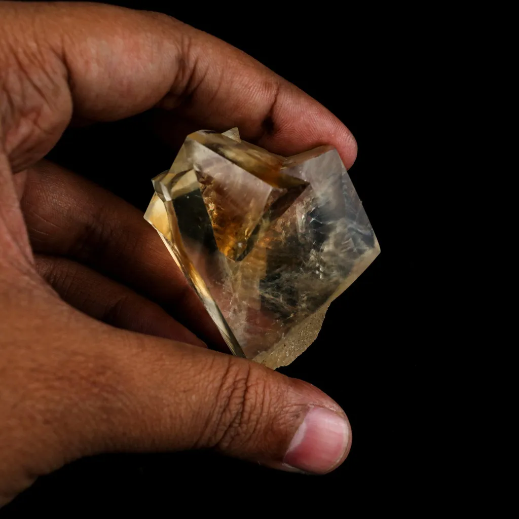 Calcite Terminated Golden Color Natural Mineral Specimen - image 3