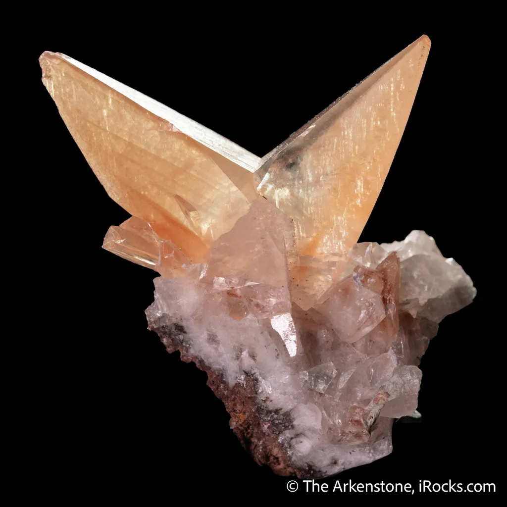 Calcite (twin) included by Hematite - image 4
