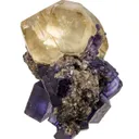 Calcite (twin) on Fluorite - image 3