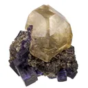 Calcite (twin) on Fluorite - image 5