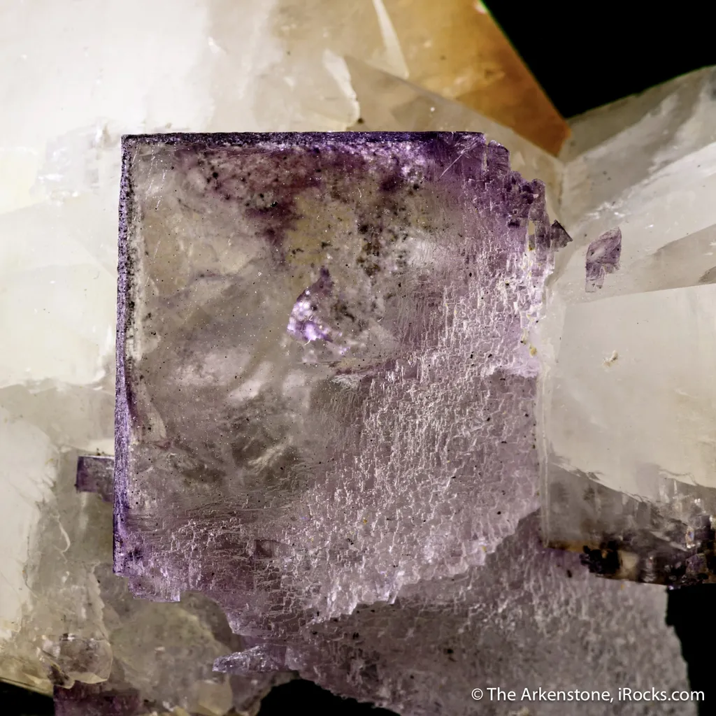 Calcite twin on Fluorite etched corner - image 5