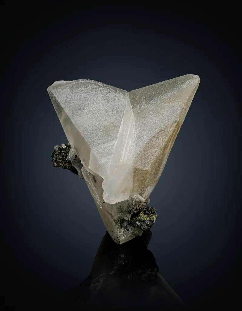 Calcite Twin with Magnetite, Epidote and Quartz image