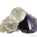Calcite (Twinned) on Amethyst With Pyrite - image 1