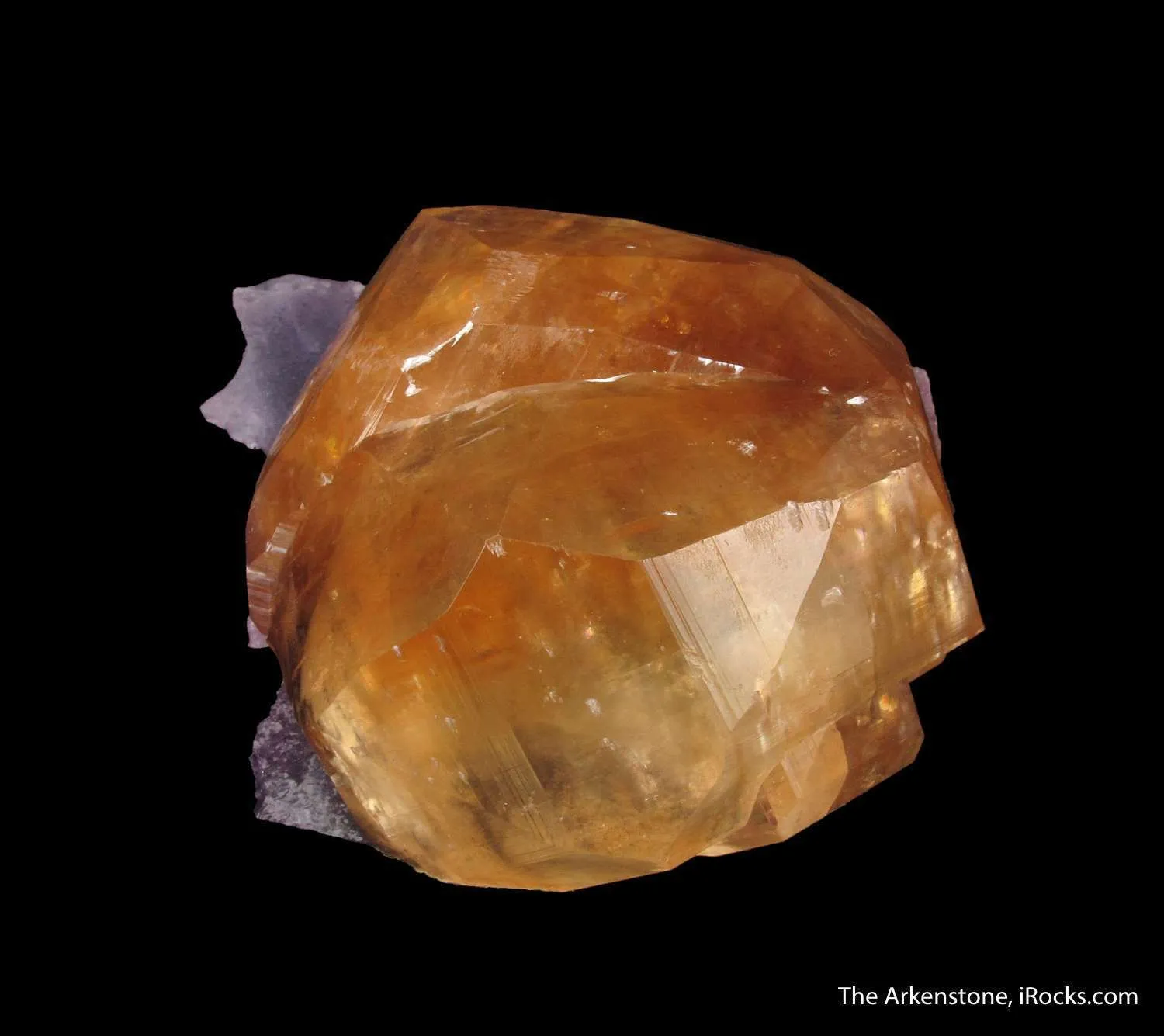 Calcite (twinned) on Fluorite - image 5