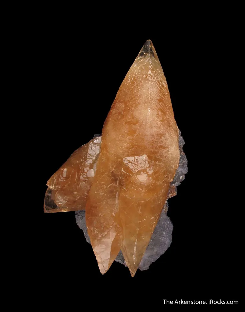 Calcite (twinned) on Fluorite - image 5