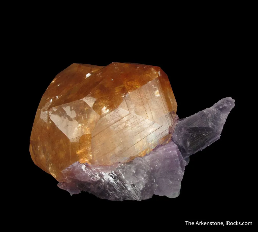 Calcite (twinned) on Fluorite - image 4