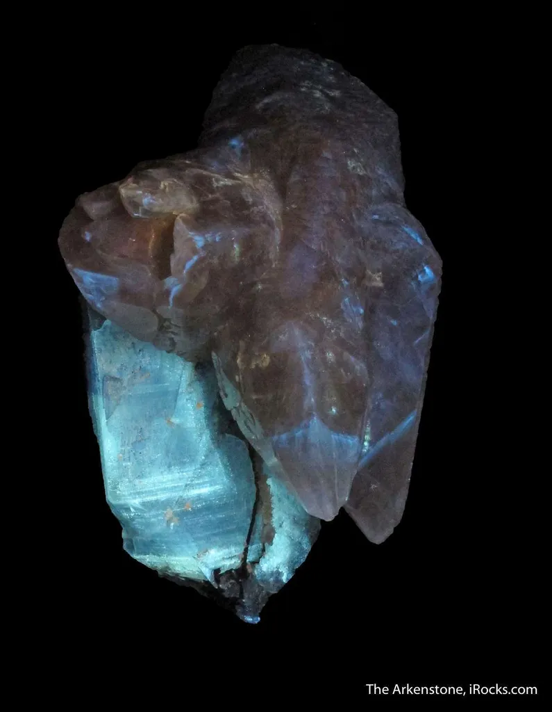 Calcite (twinned) on Fluorite - image 4