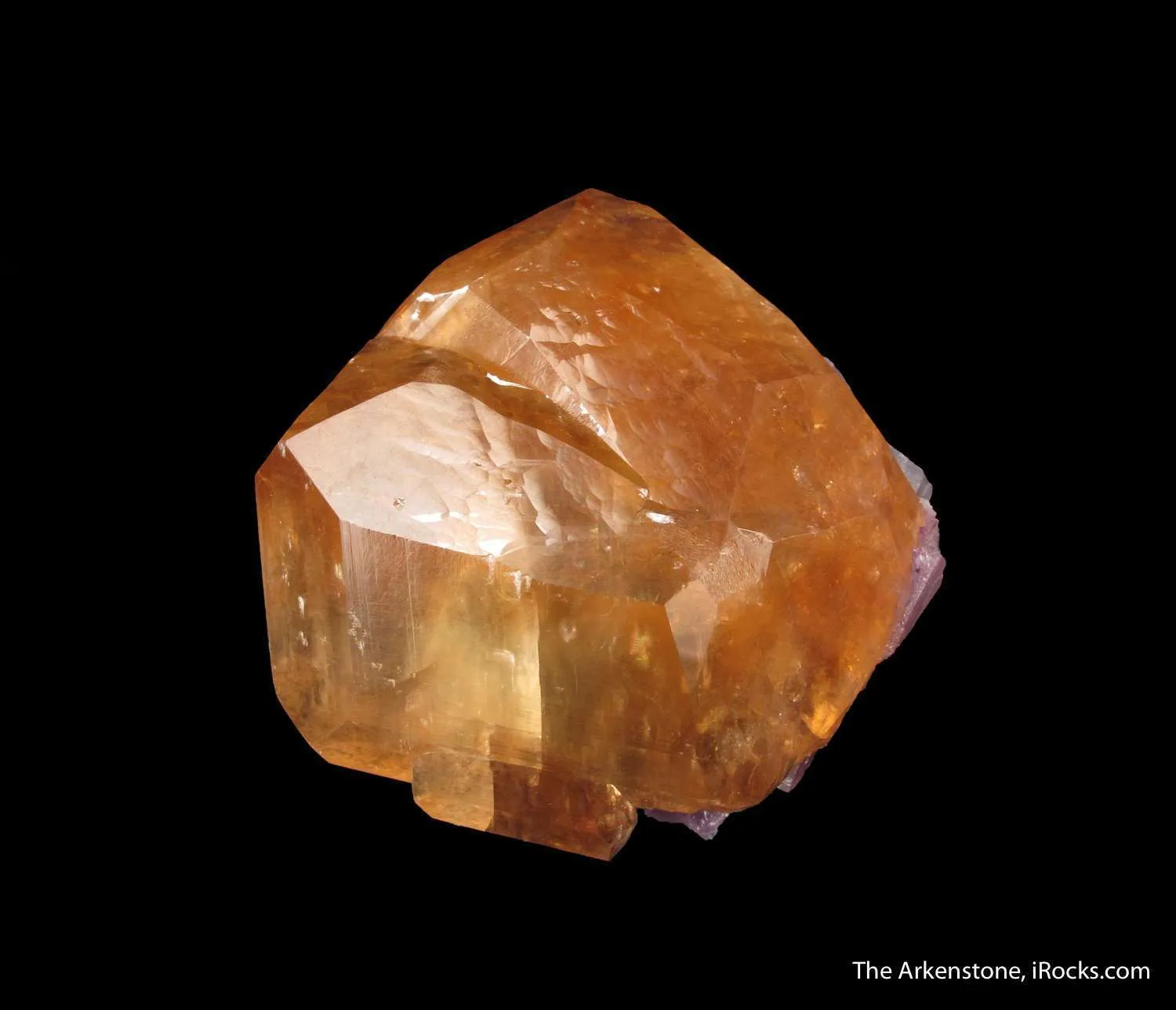 Calcite (twinned) on Fluorite - image 2