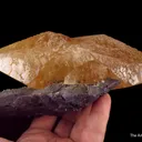 Calcite (twinned) on Fluorite - image 1