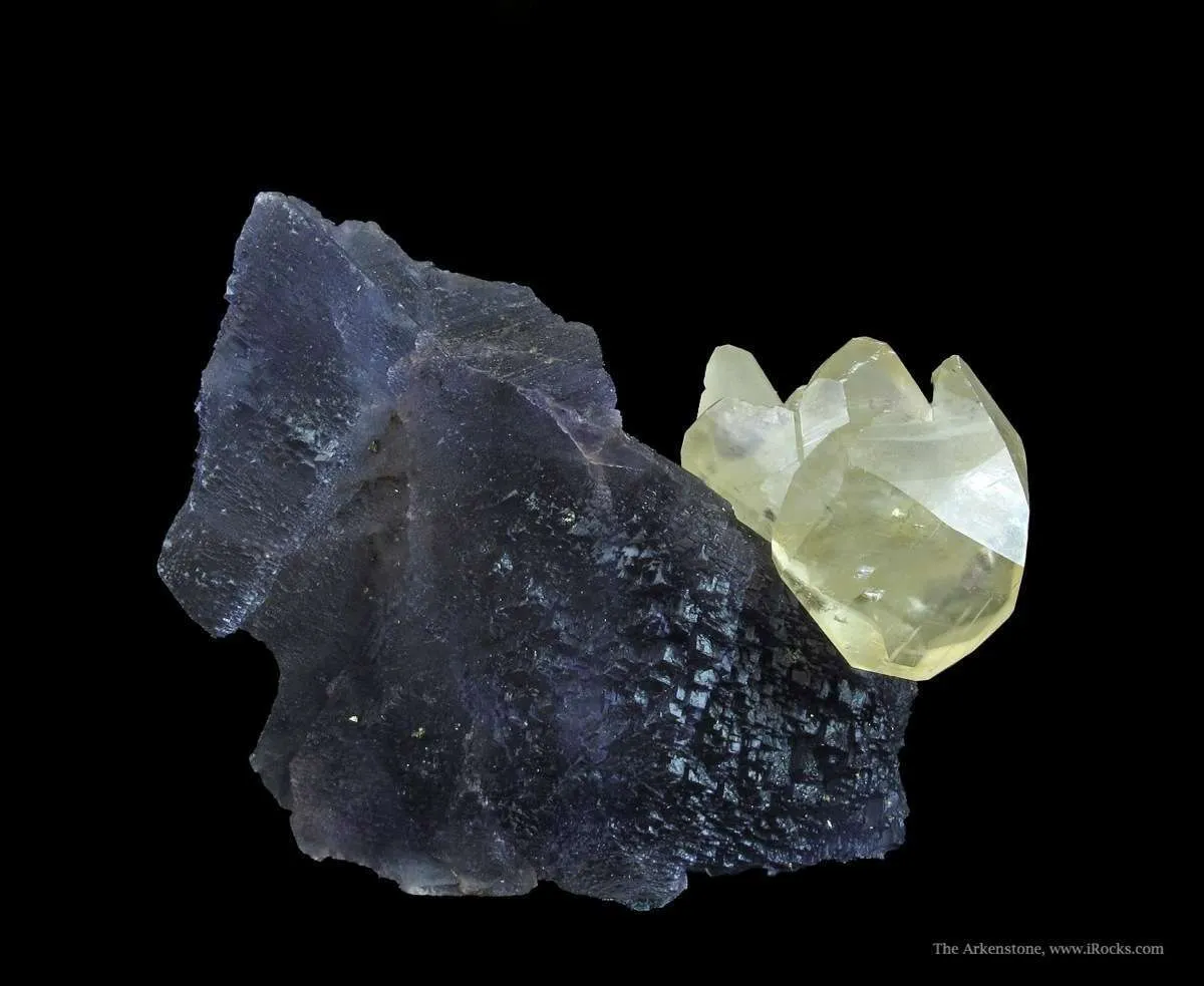 Calcite (Twinned) on Fluorite (Illustrated) - image 2