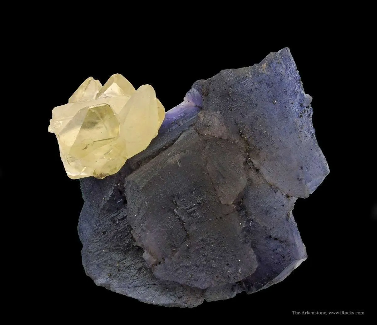 Calcite (Twinned) on Fluorite (Illustrated) - image 5