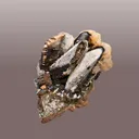 Calcite (Twinned) w/ Palygorskite & Romanèchite - image 2