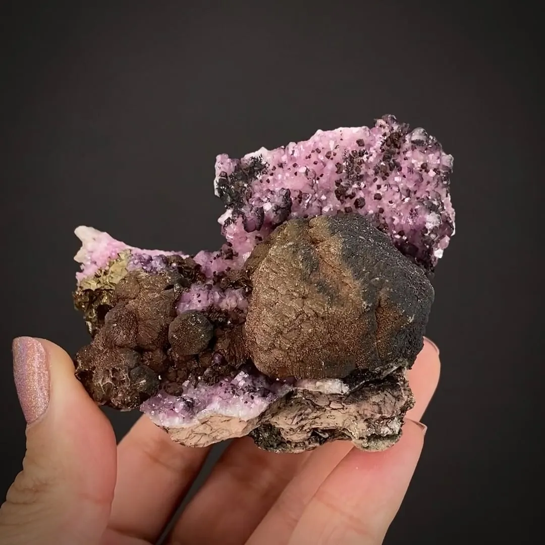 Calcite var. Cobaltian with Pyrite - image 2