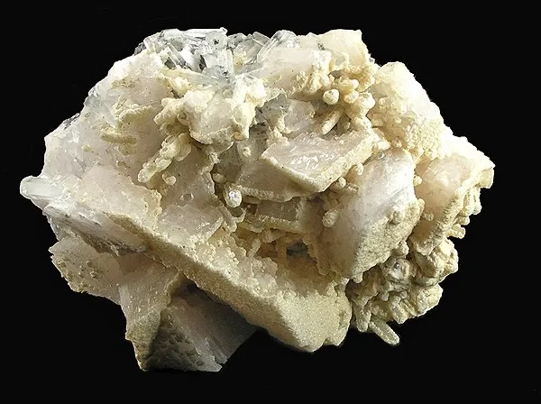 Calcite (Var: Manganoan Calcite), Quartz image