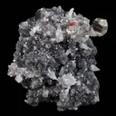 Calcite with Apophyllite Crystals on Black Chalcedony Natural Mineral Specimen - image 1