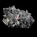 Calcite with Apophyllite Crystals on Black Chalcedony Natural Mineral Specimen - image 7