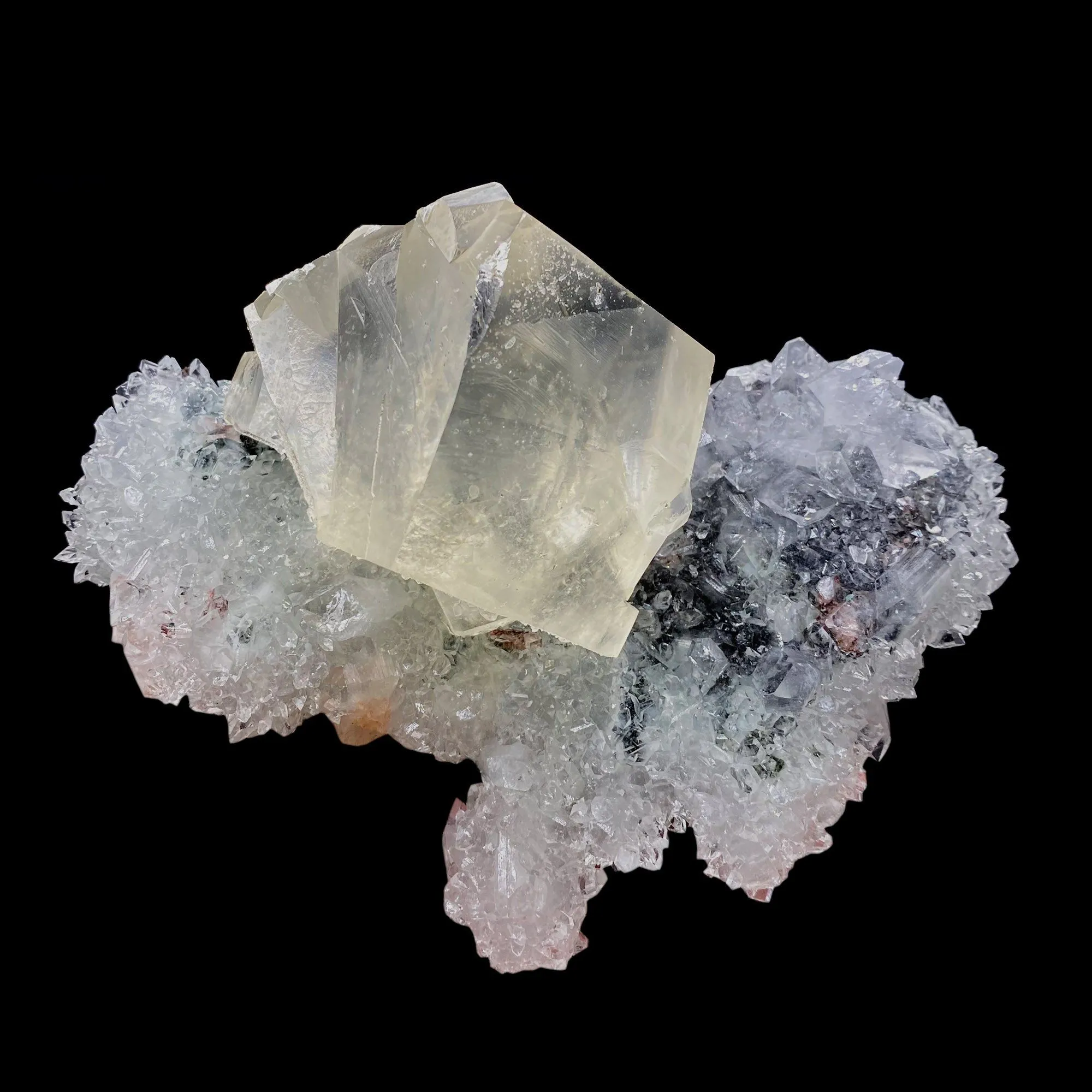 Calcite with Apophyllite on Heuladnite - image 1