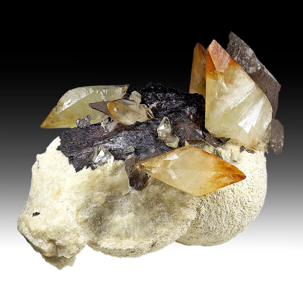 Calcite with Barite, Sphalerite image