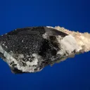 Calcite with Beryl var. Aquamarine on Quartz var. Smoky - image 3