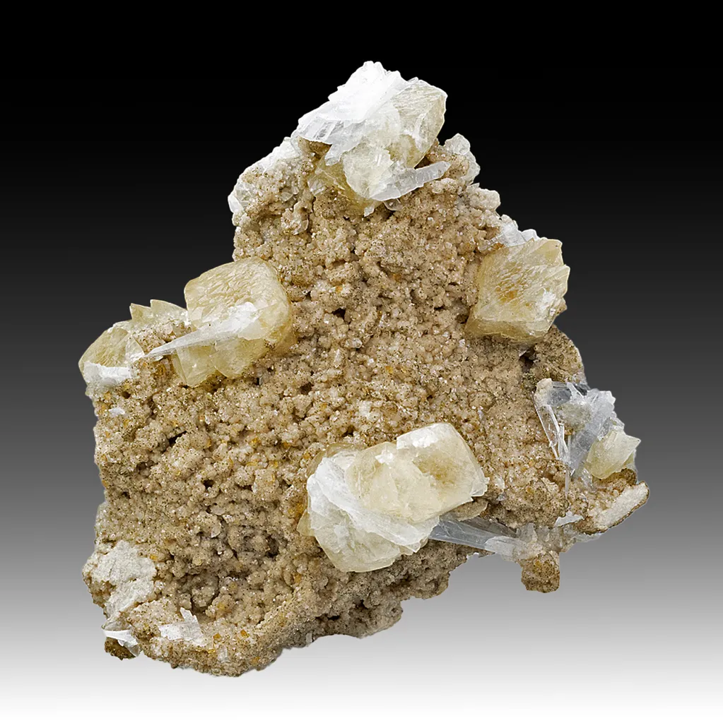 Calcite with Celestine, Fluorite image