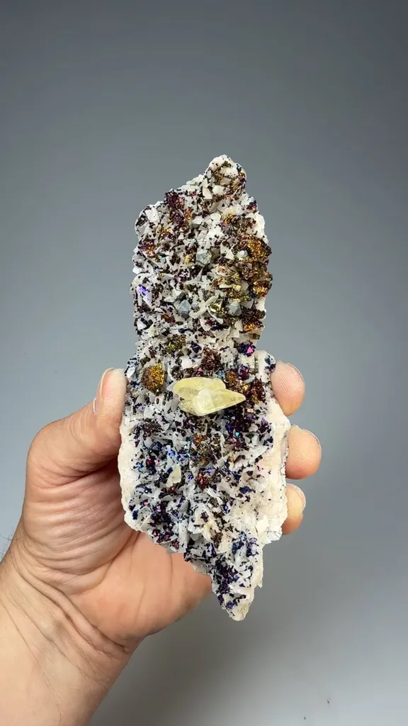 Calcite with Chalcoprite on Dolomite image