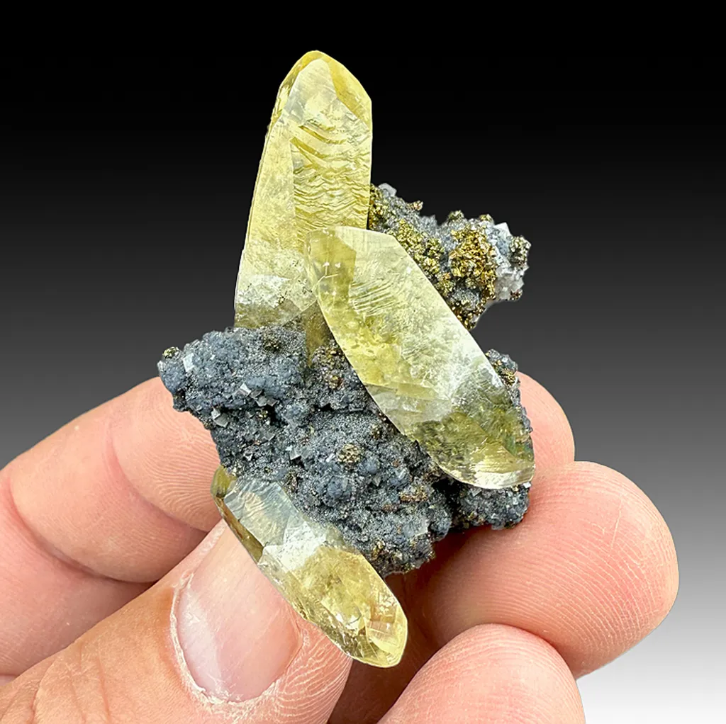 Calcite with Chalcopyrite, Galena image