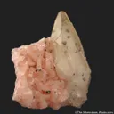 Calcite with Chalcopyrite on pink Dolomite - image 6